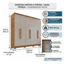 Guarda-roupa Casal 6 Portas 2 Gavetas França