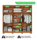 Guarda-roupa Casal Com Espelho 6 Portas 2 Gavetas França