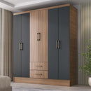 Guarda Roupa 6 Portas 2 Gavetas 9 Prateleiras E Cabideiro