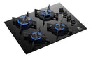 Cooktop 4 Bocas a Gás Electrolux Mesa de Vidro Efficient Grade de Aço Fosco