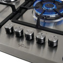 Fogão Cooktop Fischer 5 Queimadores TC Infinity Gás Mesa Aço inoxidável