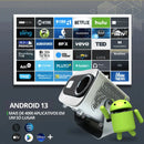Projetor Portátil A10 Android Tv 4k Bluetooth 5.0 Wifi 6.0
