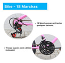 Bicicleta Aro 24 C/cestinha Forss Anny 18 Marchas Branco Cor Rosa