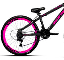 Bicicleta Mountain Bike Aro 26 GTS FEEL Freeride 21v Shimano Preto/Rosa