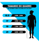 Bicicleta Bike aro 29 Mountain Bike Câmbio 21 velocidades Freio a Disco Amortecedor Suspensão dianteira Preto Rosa e Azul Tamanho quadro 17