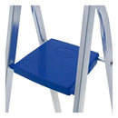 Escada Alumínio 4 Degraus Prateado/Azul