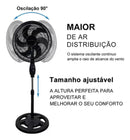 Ventilador De Pé Chão 18 Pol Turbo 3 Vel 110 Ou 220v