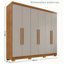 Guarda-roupa Casal 6 Portas 2 Gavetas França