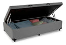 Cama Box Baú Solteiro Sintético Sereneprime Cinza 88x188x44