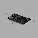 Cooktop 5 Bocas a Gás Electrolux Mesa de Vidro Efficient Grade de Aço Fosco