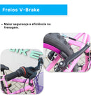 Bicicleta Aro 24 C/cestinha Forss Anny 18 Marchas Branco Cor Rosa