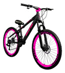 Bicicleta Mountain Bike Aro 26 GTS FEEL Freeride 21v Shimano Preto/Rosa