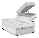 Cama Box Baú Casal + Colchão Toronto Mola Ensacada D33 32cm Cor Branco