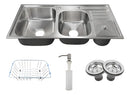 Cuba Pia Cozinha Gourmet Dupla Com Lixeira Inox 304 Tubrax Cor Cinza