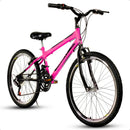 Bicicleta Infanto Juvenil Aro 24 Feminina 18v Volt Menina Rosa Husky